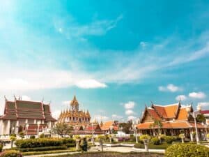 orange temples during daytime