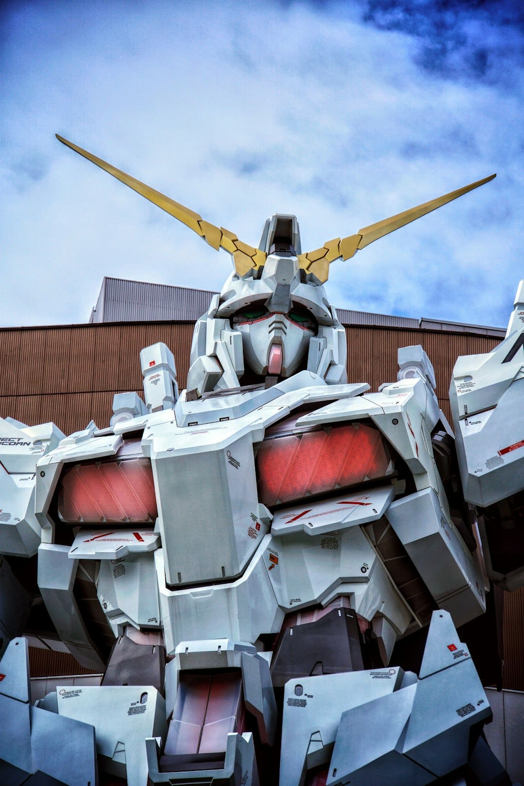 A large robot like vehicle with wings on top of it